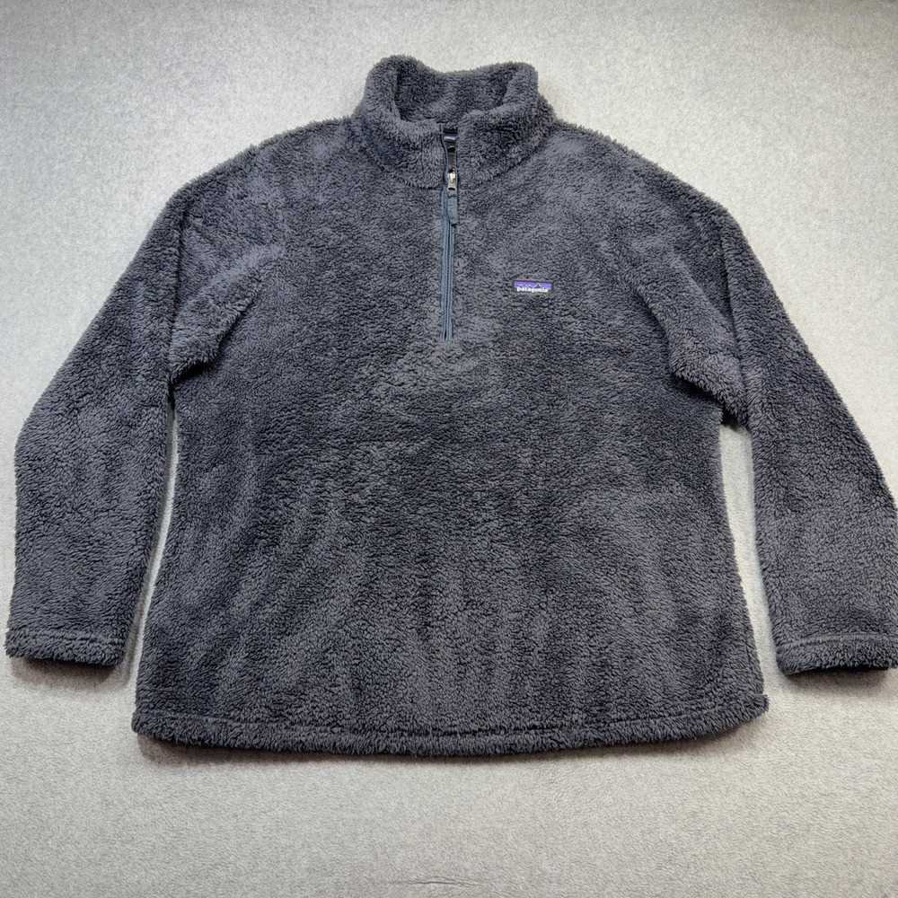 Patagonia Los Gatos Fleece Pullover Womens XXL Gray 1/4 Zip Sherpa Soft Cozy